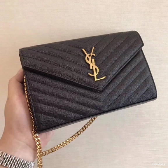 CHAIN MATELASSÉ CASSANDRE YSL WALLET 0717